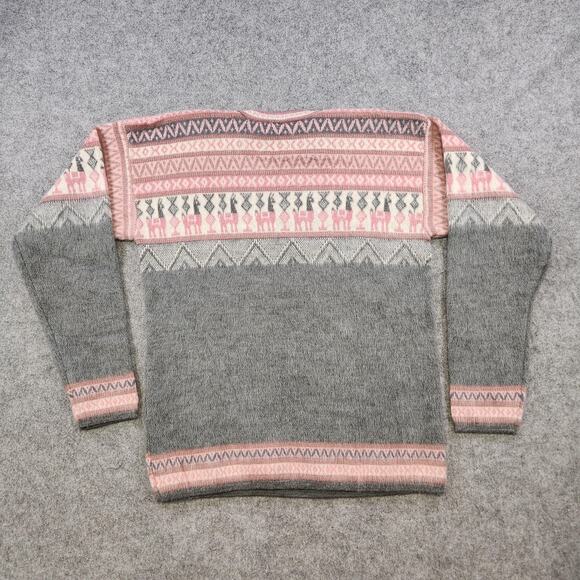 Tejidos Sweater Womens Large Llama Alpaca Wool Pullover Ecuador Knit Crewneck - Picture 11 of 13